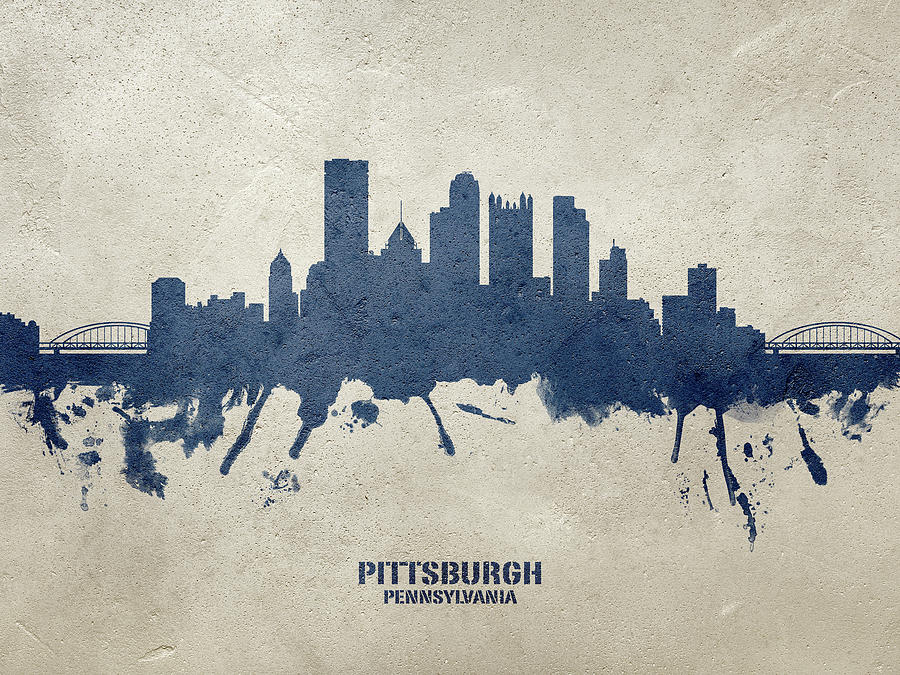 Pittsburgh Digital Art - Pittsburgh Pennsylvania Skyline #38 by Michael Tompsett