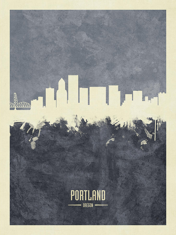Portland Oregon Skyline #38 Digital Art by Michael Tompsett