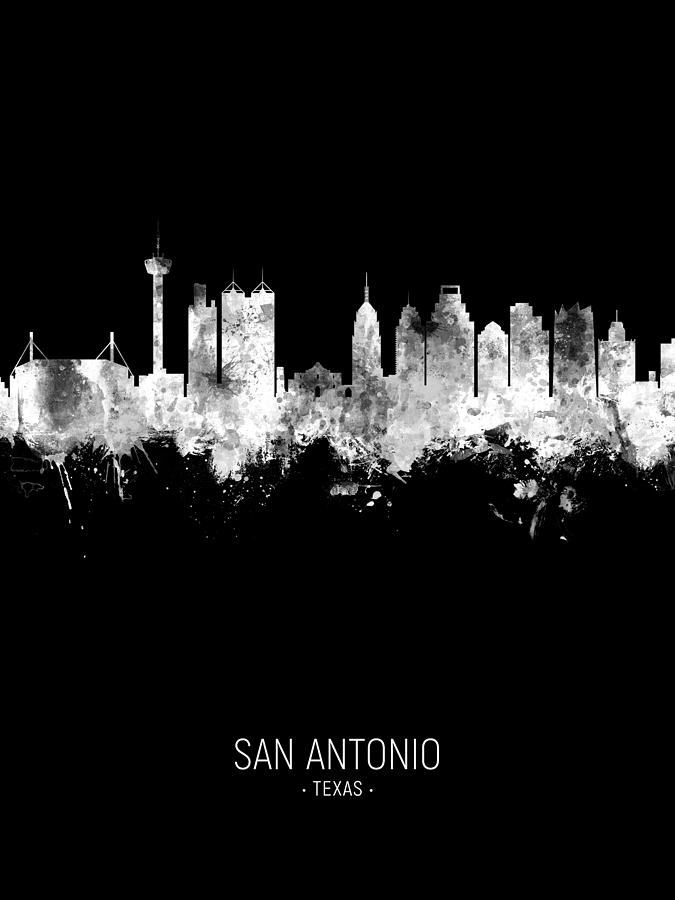 San Antonio Texas Skyline Digital Art by Michael Tompsett - Fine Art ...