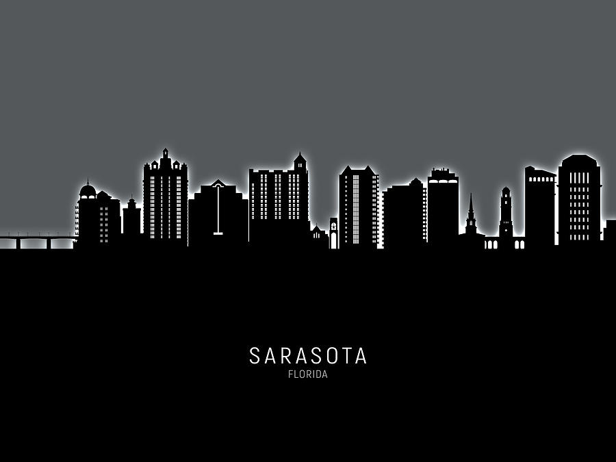 Sarasota Florida Skyline #38 Digital Art by Michael Tompsett