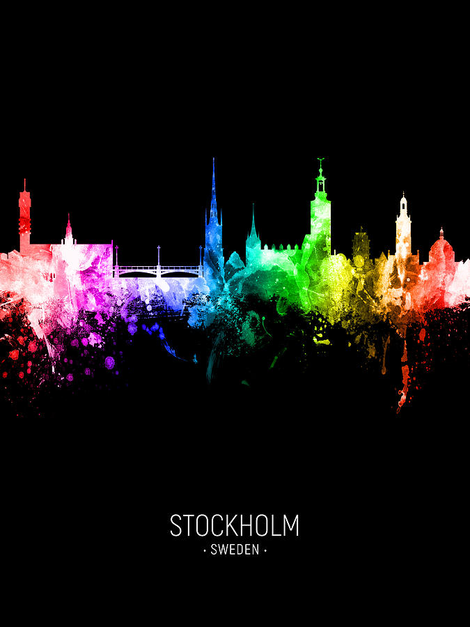 Stockholm Sweden Skyline #38 Digital Art by Michael Tompsett