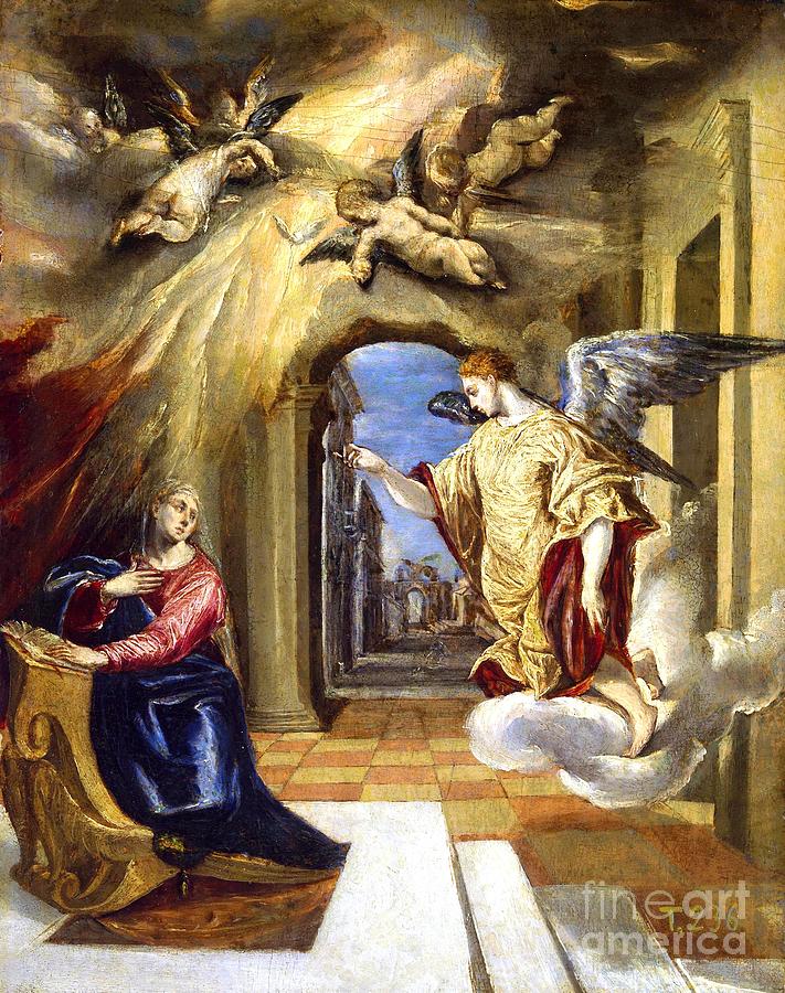 The Annunciation #38 Painting by El Greco