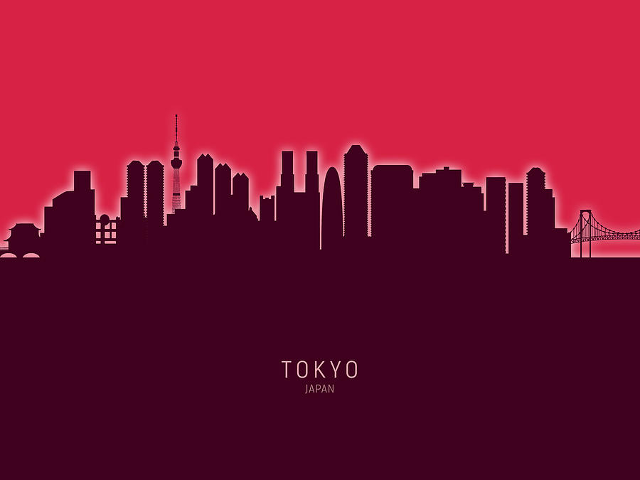 Tokyo Japan Skyline #38 Digital Art by Michael Tompsett