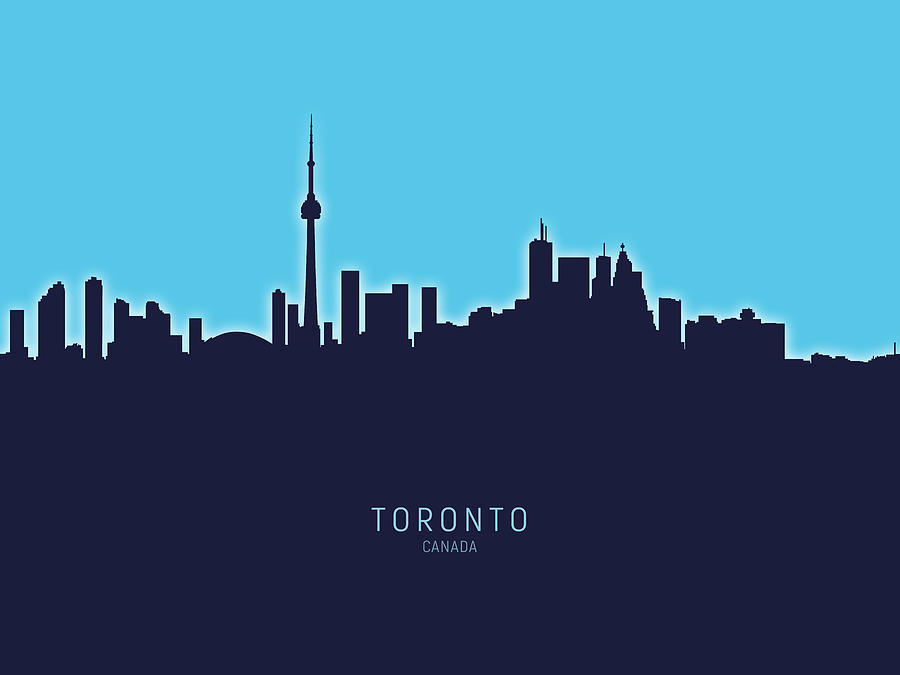 Skyline Digital Art - Toronto Canada Skyline #38 by Michael Tompsett