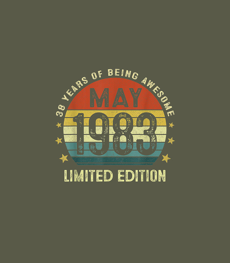 38 Year Old Vintage May 1983 Limited Edition 38th Birthday Digital Art By Anton Marsali Pixels