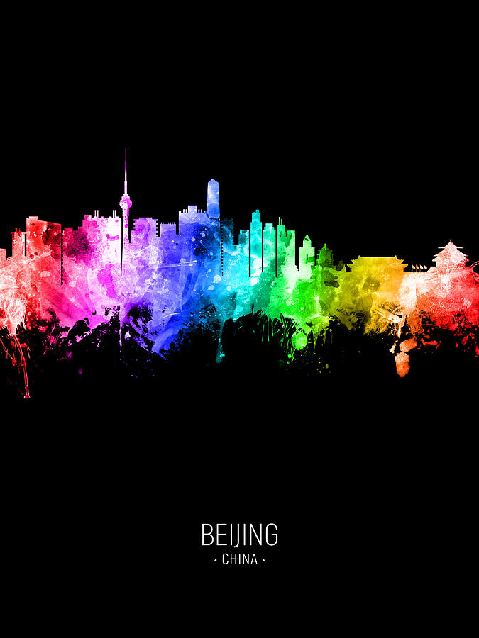 Beijing China Skyline #39 Digital Art by Michael Tompsett