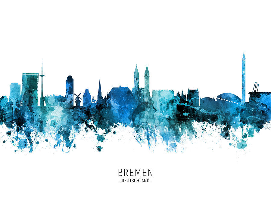 Bremen Germany Skyline Digital Art by Michael Tompsett - Fine Art America