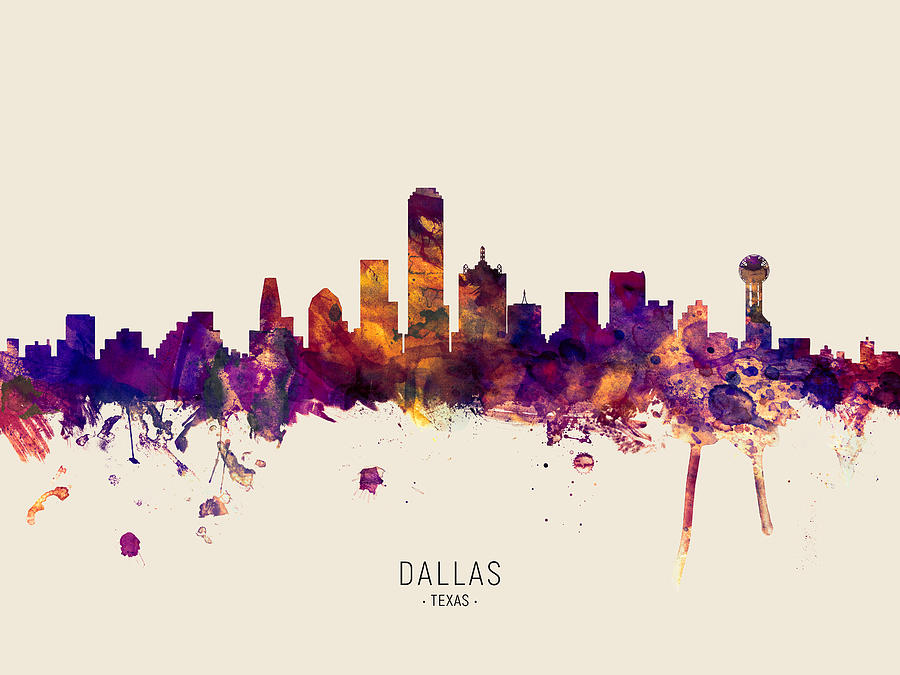 Dallas Texas Skyline #39 Digital Art by Michael Tompsett