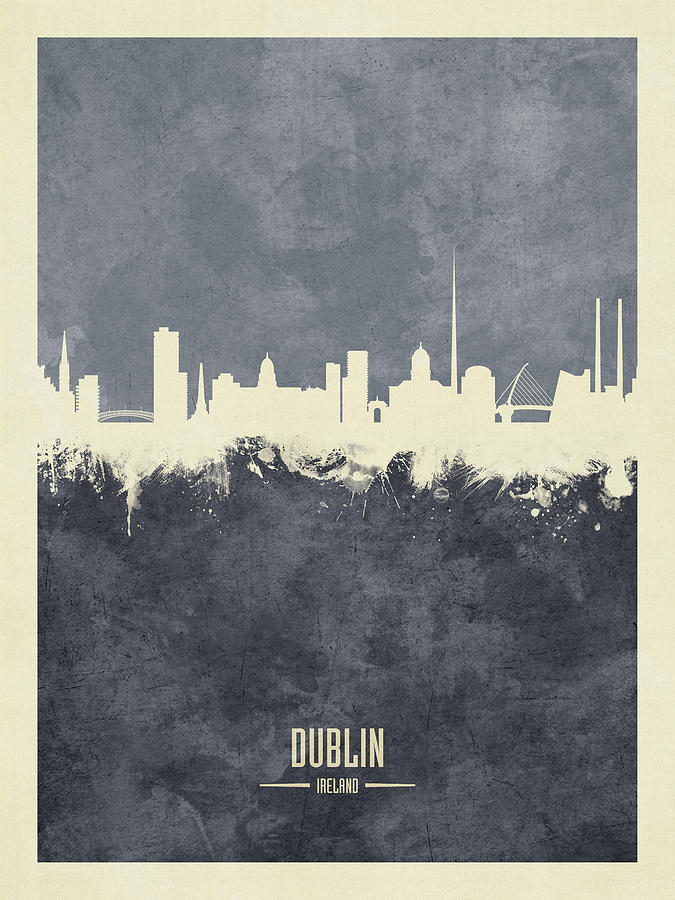 Dublin Ireland Skyline #39 Digital Art by Michael Tompsett