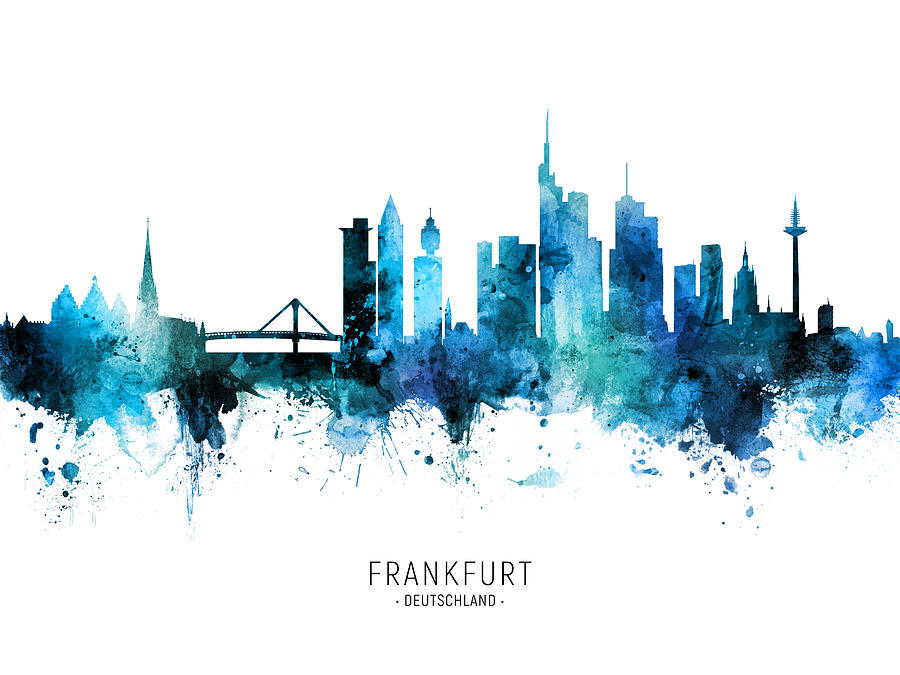 Frankfurt Germany Skyline #39 Digital Art by Michael Tompsett