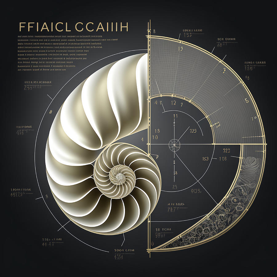 Golden Ratio Exclusive Fibonacci Style Drawing by RAGANA Design - Fine ...