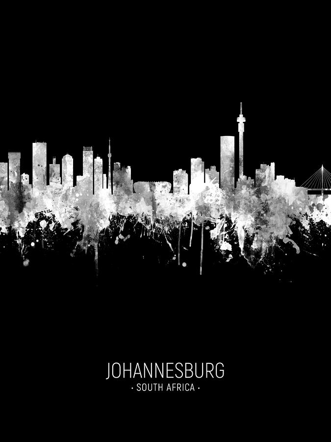 Johannesburg South Africa Skyline #39 Digital Art by Michael Tompsett