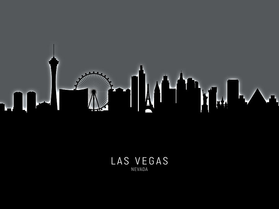 Las Vegas Nevada Skyline #39 Digital Art by Michael Tompsett