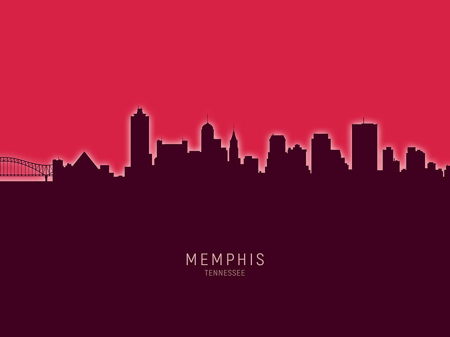 Memphis Tennessee Skyline #39 Digital Art by Michael Tompsett