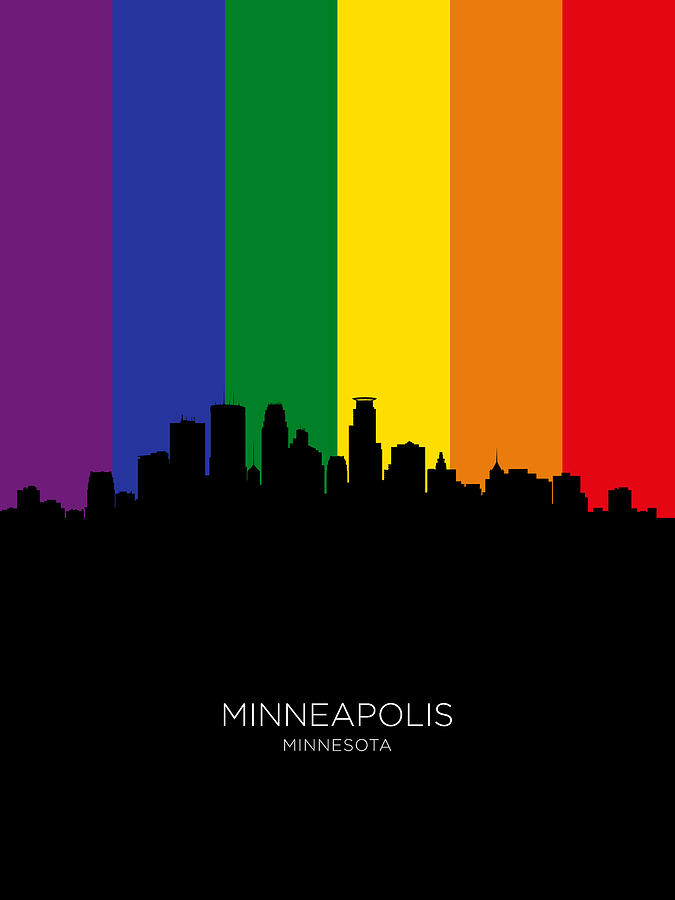 Minneapolis Minnesota Skyline #39 Digital Art by Michael Tompsett