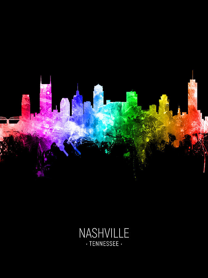Nashville Tennessee Skyline #39 Digital Art by Michael Tompsett