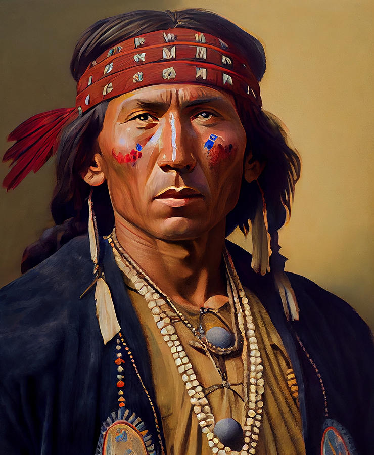 native American Indian masterful photoreal acry by Asar Studios Digital ...