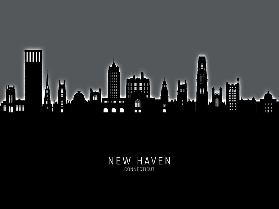 New Haven Connecticut Skyline #39 Digital Art by Michael Tompsett