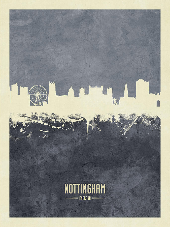 Nottingham England Skyline #39 Digital Art by Michael Tompsett