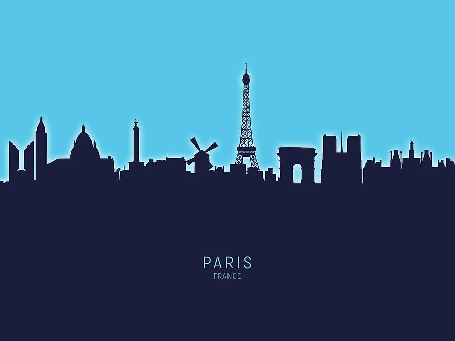 Paris France Skyline #39 Digital Art by Michael Tompsett