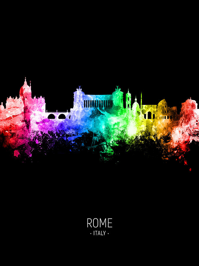 Rome Italy Skyline #39 Digital Art by Michael Tompsett