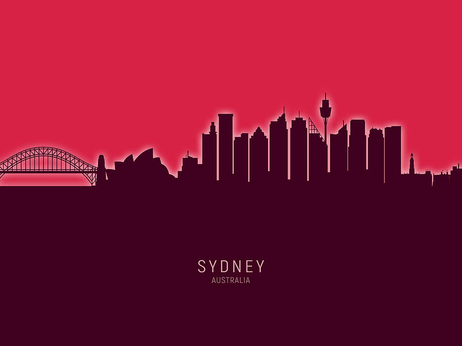 Sydney Skyline Digital Art - Sydney Australia Skyline #39 by Michael Tompsett