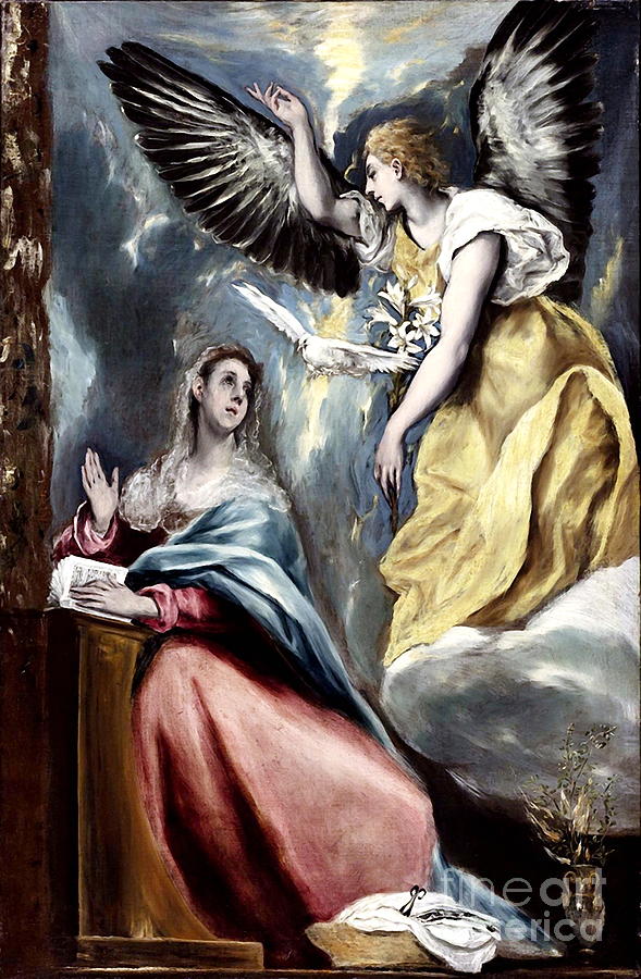 The Annunciation #39 Painting by El Greco