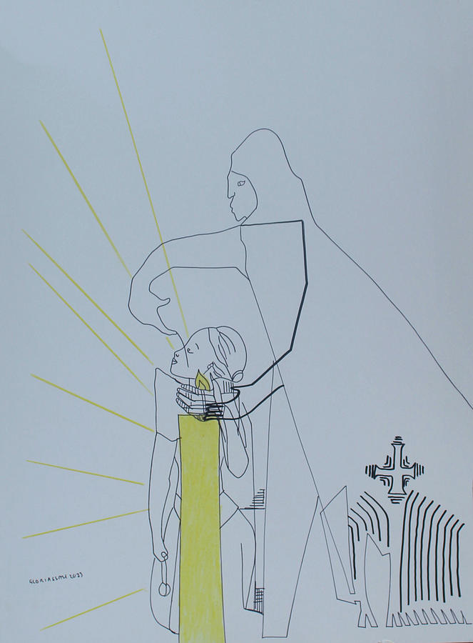Jesus Christ Drawing - The Wise Virgin #39 by Gloria Ssali