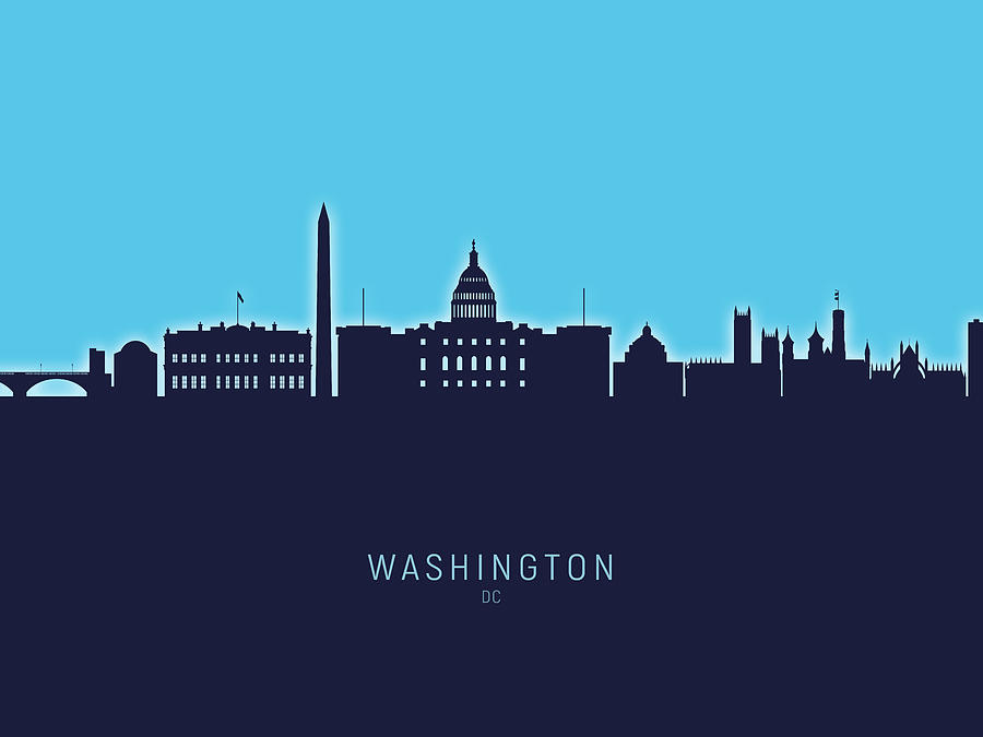 Washington DC Skyline #39 Digital Art by Michael Tompsett