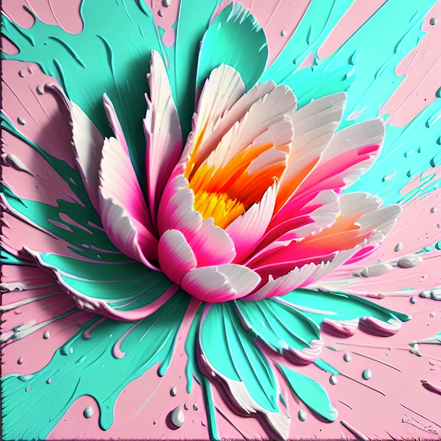 3D Blossom Painting by Bonnie Bruno