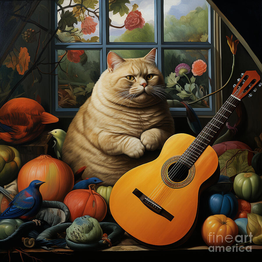 3d Colorful Painting In The Style Of Botero By Asar Studios Painting
