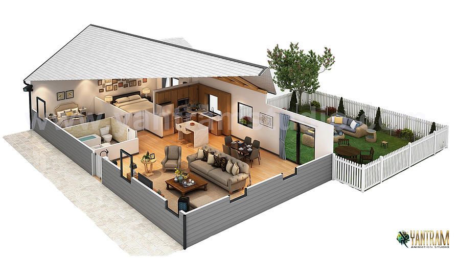 3D Floor Plan Design Services of House in Austin, Texas by Yantram 3D  Architectural Outsourcing Stud Digital Art by Yantram Animation Studio -  Pixels
