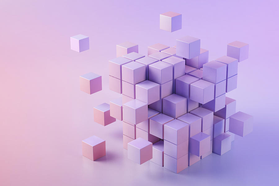 3D illustration of pink cubes Drawing by Westend61