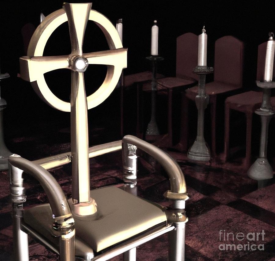 3d Look Artificial Intelligence Art Of A Celtic Cross And Candles Digital Art By Rose Santuci