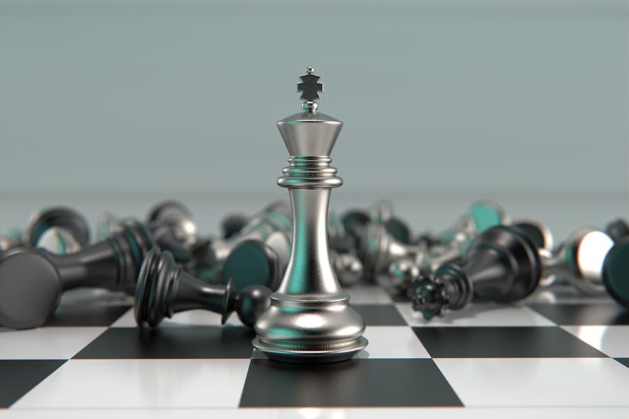 3d Rendered Metal Chess Pieces Photograph by Gazanfer