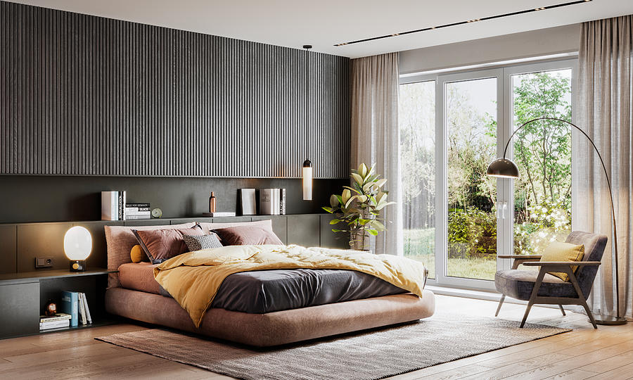3D rendering of an elegant bedroom Photograph by Alvarez