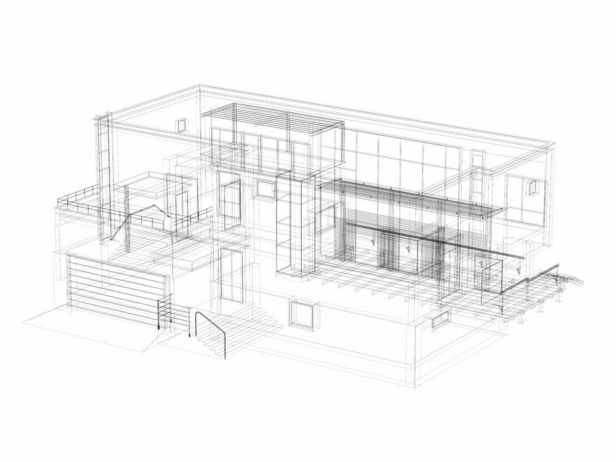 3D Sketch architecture abstract Villa Photograph by Hh5800