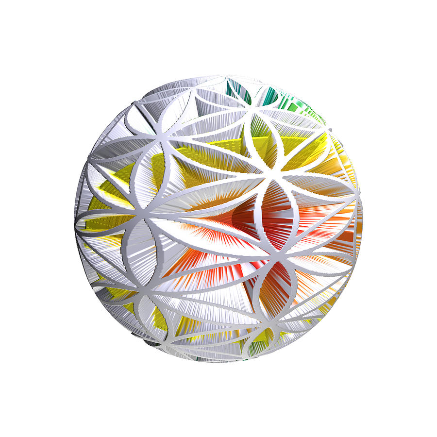 3D Sphere - Flower of life - Rainbow pattern - Sacred Geometry Digital ...