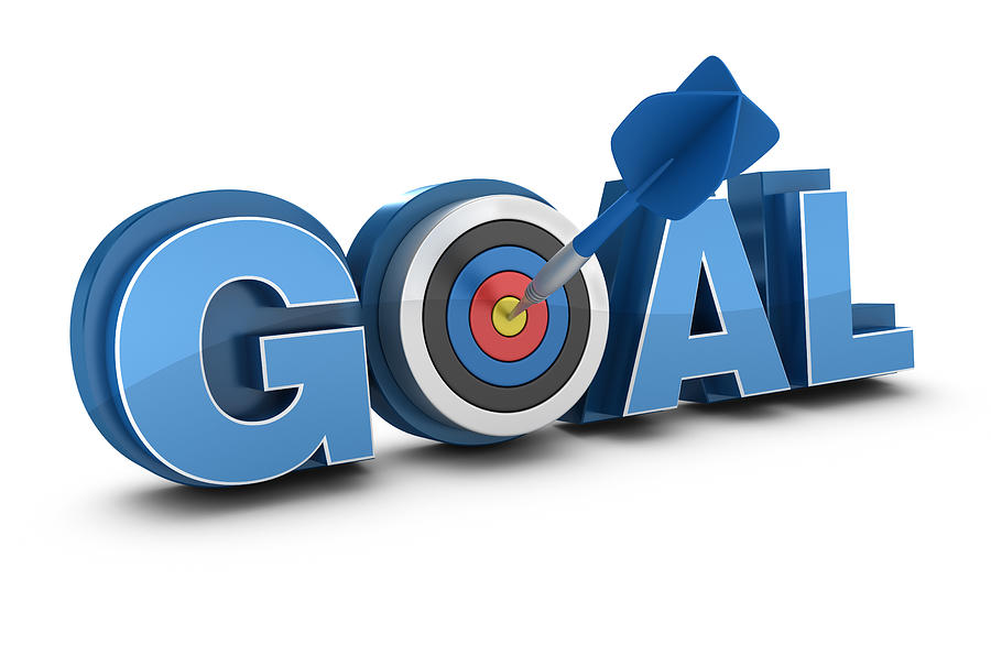 3D Word GOAL with Target and Dart Photograph by Porcorex