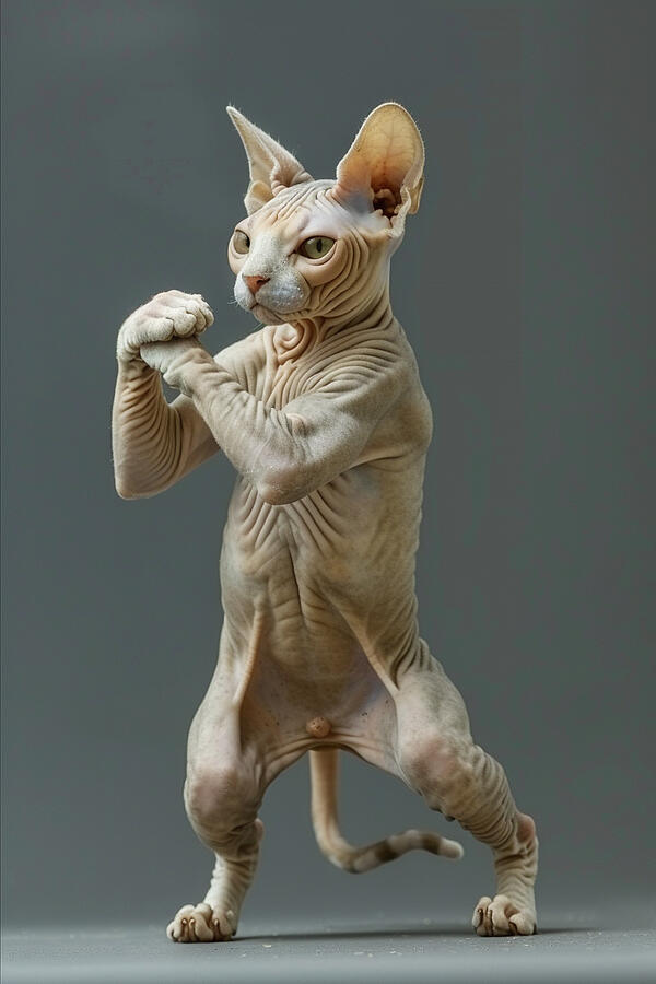 A Sphynx Cat On Testosterone Anabol C  Very Str 86fd5da3-fee8-4b99-8f1e-ef6101ce9a76 #4 Digital Art by Romed Roni