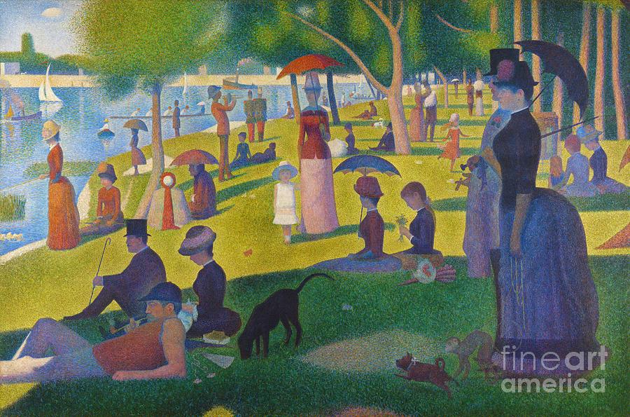 A Sunday Afternoon on the Island of La Grande Jatte #4 Painting by Georges Seurat
