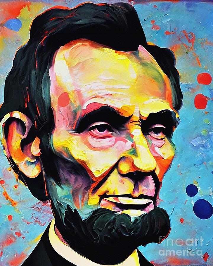 Abraham Lincoln Abstract Art Mixed Media by Lisa Von - Fine Art America