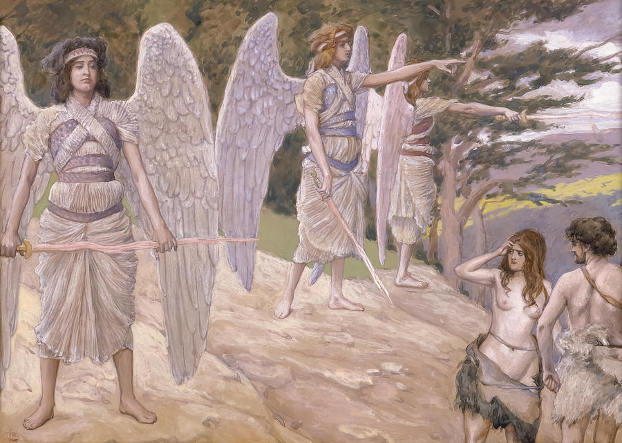 Adam And Eve Driven From Paradise By James Tissot Painting