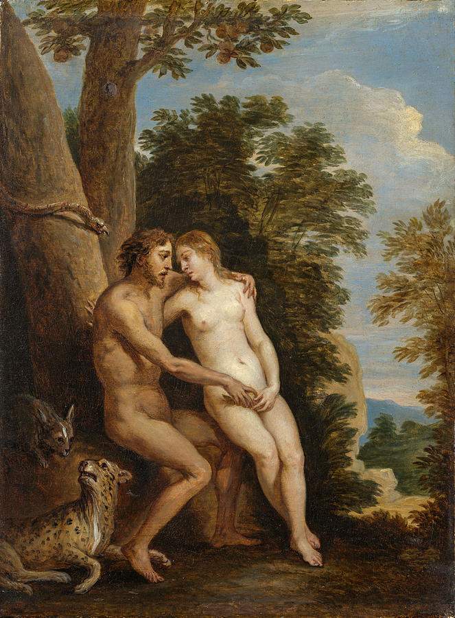 Adam and Eve in Paradise #5 Painting by David Teniers the Younger