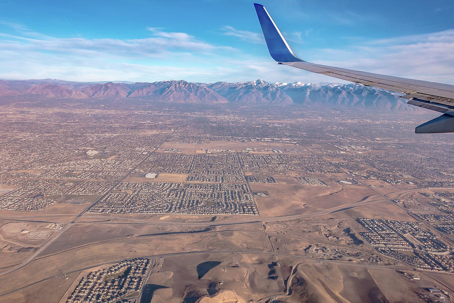 Aerial view from airplane over reno nevada #4 Photograph by Alex Grichenko