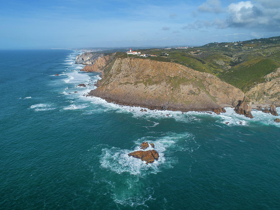 Aerial view of lighthouse at Cape Roca  #4 Photograph by Mikhail Kokhanchikov
