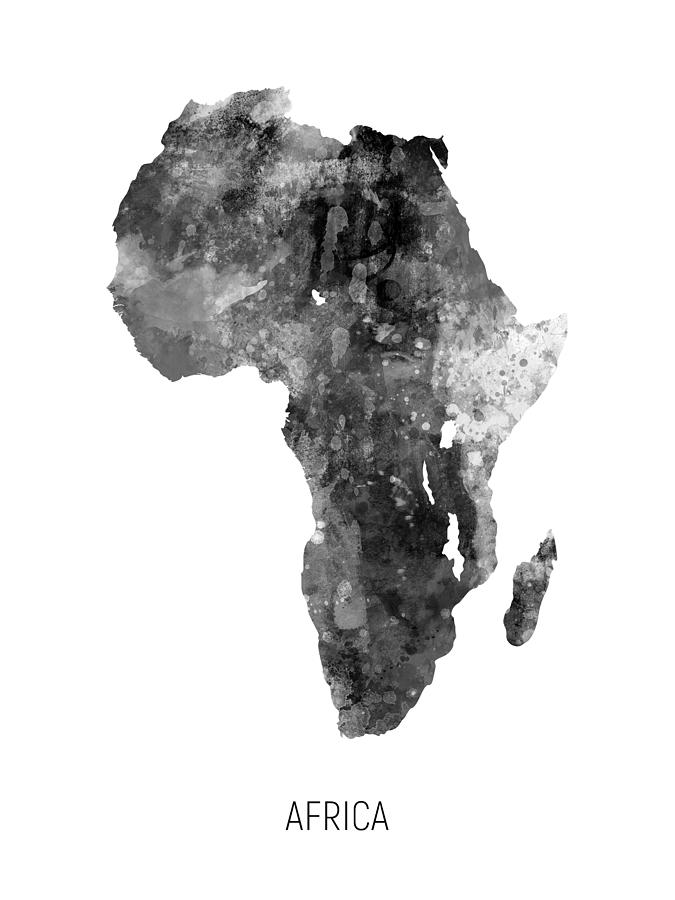 Africa Watercolor Map #4 Digital Art by Michael Tompsett