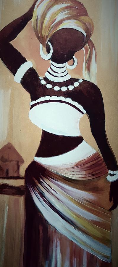 African Woman #4 Painting by Loraine Yaffe