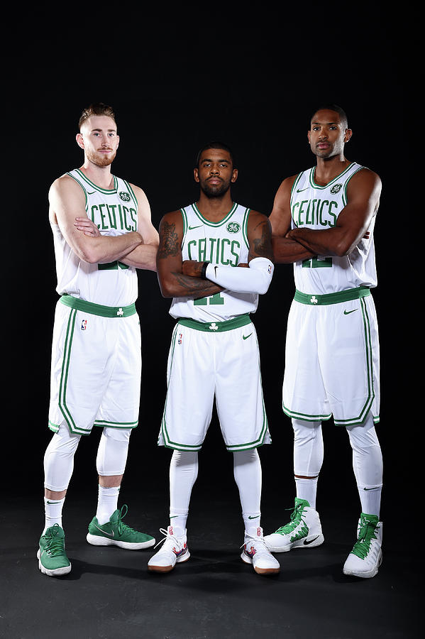 Al Horford, Kyrie Irving, and Gordon Hayward #4 Photograph by Brian Babineau