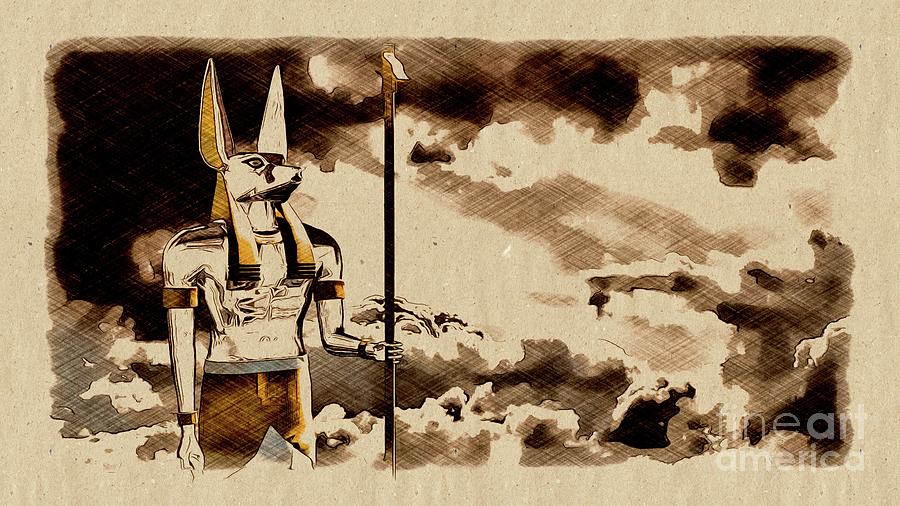 Knight Digital Art - Anubis God of Egypt #4 by Esoterica Art Agency